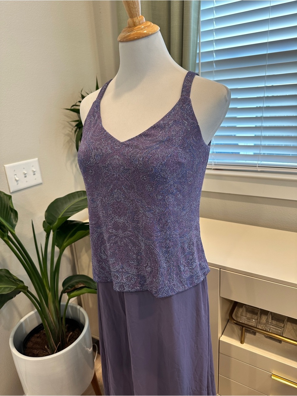 Alex Evenings Lavender Purple Maxi Skirt Set - Picture 7 of 8